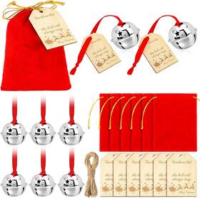 Lay-zeyune-1018 Zeyune 6 Sets Christmas Believe Bells Polar Sleigh Gifts With Silver