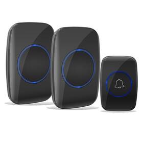 Zhenxing 091263858365 Wireless Doorbell Waterproof Door With 2 Plug-in Receivers 1 Remote Butt