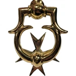 Vintage Brass Maltese Cross Door Knocker Solid Heavy Ornate Regency Honor. Fixed Price $64.88.