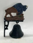 Cast Iron Painted Buffalo Wall Mount (3 Hole) Dinner Door 2 Tall Bell. Fixed Price $15.00.