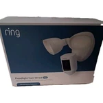 Ring Floodlight Hardwired Security Camera White With Chime Pro. Fixed Price $145.00.