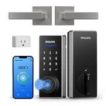 Smart Lock Wifi Fingerprint Keyless Entry Door Handle Satin Nickel 1HBG-L-SN. Fixed Price $299.99.