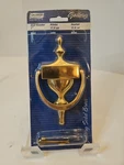 National Hardware Solid Brass Door Knocker 7" N197-939, V1914 Still In Package. Fixed Price $14.95.