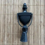 Vtg Etched Brass Black Door Knocker With Bell Swan Goose Fruit. Fixed Price $26.25.