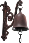 Vintage Cast Iron Dinner Entry Door Bell, Outside Hanging Decor Brown. Fixed Price $74.17.