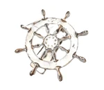 Fancy Gift Cast Iron Ship Wheel Helm Door Knocker Nautical Boat White Home Decor. Fixed Price $10.23.