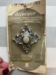 Vintage Rittenhouse Ornate Silver Lighted Push Button Doorbell 3". Fixed Price $40.00.