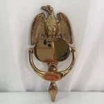 Vintage Brass Eagle Front Door Knocker Polished Gold Tone Americana Hardware. Fixed Price $18.00.
