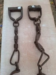 Old Vintage Hand Forged Horse Leg Iron Chain Animals Shackles - Set Of 2. Fixed Price $279.30.