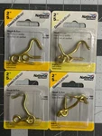 Nos 4-PACK Lot National Hardware N118-117 Door / Gate Hooks & Eye Solid Brass 2". Fixed Price $16.88.