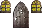 Lulu Decor 100% Cast Iron Miniature Fairy Door + 2 Windows With Glow Dark Pai. Fixed Price $28.95.