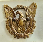 8-1/ 2 Heavy Antique Brass Eagle Door Knocker W/handle & Hardware To Mount. Fixed Price $50.00.