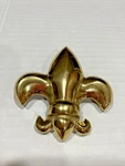 Vtg Michael Healy Doorbell Ringer Fleur De Lys Solid Brass 2003. Fixed Price $20.00.