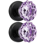Shiny Handles 2 Pack Purple Crystal Glass Dummy Door Knobs, Non-turning. Fixed Price $68.11.