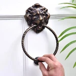 Antique Look Lion Brass Door Knocker With Rope Ring Bell Home Decor. Fixed Price $143.37.