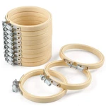 Caydo 12 Pieces 3 Inch Wooden Round Embroidery Hoops Adjustable Circle Cross. Fixed Price $22.04.