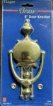 Door Knocker Polished Brass 8" Hager CD7672 Nos. Fixed Price $24.99.
