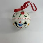 Vintage 80S Hand Painted White Metal Jingle Bell Folk Art Style Blue Bird Floral. Fixed Price $26.89.