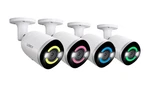 Lorex 4K Smart Security Lighting Bullet Poe Ip Wired Cameras (4-PACK, Open Box). Fixed Price $349.99.