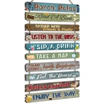 Rattanview Outdoor Porch Rules Signs 11 X 23 Inches Wood Decorative Sig.... Fixed Price $32.80.