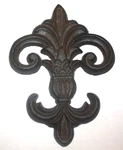 Fancy Cast Iron Fleur De Lis Wall / Door Plaque Victorian Antique Style. Fixed Price $13.00.