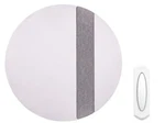 Hampton Bay Wireless Round Battery Operated Door Bell Kit White And Gray Fabric. Fixed Price $19.95.