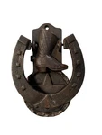 Cast Iron Horseshoe Boot Star Door Knocker Rustic Western Style. Fixed Price $30.00.