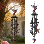 Large Hummingbird Wind Chimes Outdoor Garden Decor Black Aluminum Tubes Hanging. Fixed Price $16.48.