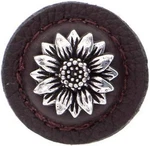 Vicenza Designs K1274 Carlotta Daisy Round Leather Knob, Large, Brown, Vintage P. Fixed Price $9.01.