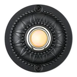 Dreyoo Round Metal Doorbell Push Button, Black Wired Lighted Up Warm White. Fixed Price $21.82.