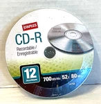 12 Cd-r Recordable Discs 700MB/MO 52X 80MIN Staples 14758 Office Home School. Fixed Price $8.00.