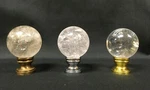 Lamp Finial-rock Quartz Crystal Sphere On Pedestal Base Ab, Pb Or Ch (1 Pc.). Fixed Price $20.00.