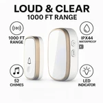 Wireless Doorbell 1000FT Range Led Flash Waterproof Volume Level 52 Chimes Kit. Fixed Price $15.45.