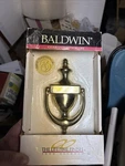 New Baldwin Premium Door Knocker Gold Toned Solid Brass Nib Colonial 90102-003. Fixed Price $22.00.