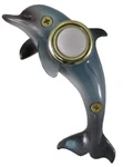 Surface Mount Push Button Doorbell Hand Painted Dolphin Colorful Polyresin. Fixed Price $23.95.