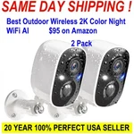 Gmk Security Camera Wireless Outdoor, 2K Color Night 3 Day Free Ai Motion Pack. Fixed Price $39.76.