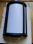 Hampton Bay Wireless Wired Door Bell, Black Half Round Frame White. Fixed Price $24.95.