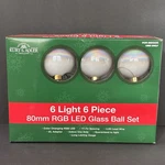Kurt Adler X Anthropologie UL1911 80MM Led Glass Ball Light Set, 6 Nwt. Fixed Price $49.95.