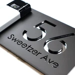 Matt Black Video Doorbell House Sign 3D Laser-cut Silver Mirror Nest Ring. Fixed Price $20.14.