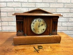 Vintage Gilbelt Mantel Clock Solid Oak W/ Chime - Mission Style. Fixed Price $100.00.
