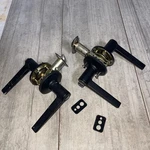 Modern Design Door Lever Handle Set Black Matte Knob. Fixed Price $20.99.