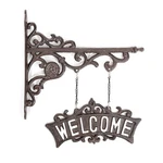 Sungmor Cast Iron Garden Welcome Sign, Ornate Wall Bracket Hanger Outdoor Plaues. Fixed Price $45.99.