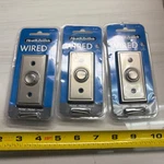 3 Qty- Heath Zenith Wired Nickel Led Lighted Doorbell Push-button SL-708-90. Fixed Price $30.00.