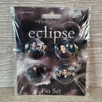 The Twilight Saga Eclipse Pin Set Buttons From Neca Edward, Jacob. Fixed Price $14.99.