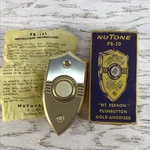 Vtg Nutone Art Deco PB-20 Push Button Doorbell Mount Vernon, Gold Anodized Metal. Fixed Price $22.95.