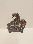 Antique 10" Cast Iron End Of The Trail Door Stop Native American Indian Horse. Fixed Price $249.95.