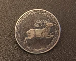 Vintage Embossed Buck Running Deer Relief Shank Button Antique Silver. Fixed Price $12.95.
