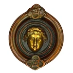 Smiling Face Antique Style Wall Decor Figure Handmade Brass Door Knocker Bell. Fixed Price $78.83.
