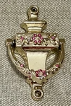 Vintage Gold Indoor Spring-loaded 3.5 Knocker Rose Pink Rhinestones. Fixed Price $20.00.