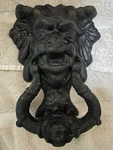 Black Cast Iron Lion Door Knocker. Fixed Price $110.00.